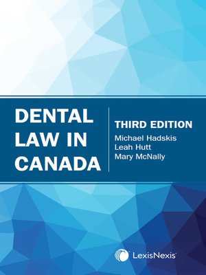 cover image of Dental Law in Canada